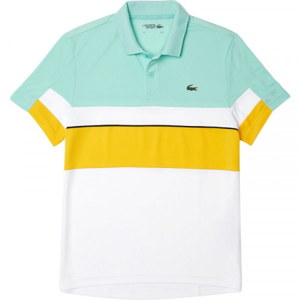  Lacoste Men’s Colorblock Breathable Resistant Regular Fit Polo Shirt - green/yellow