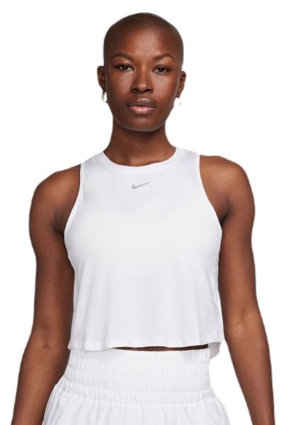 Débardeurs de tennis pour femmes Nike One Classic Dri-Fit Cropped Tank Top - white/black