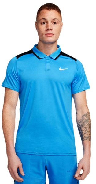 Herren Tennispoloshirt Nike Court Dri-Fit Advantage Polo - Blau, Schwarz, Weiß