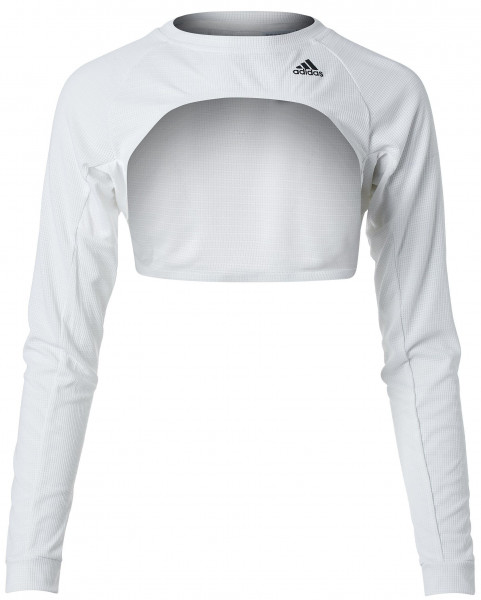 Dámské tričko (dlouhý rukáv) Adidas W Tennis Shrug HEAT.RDY - white/copper metalic
