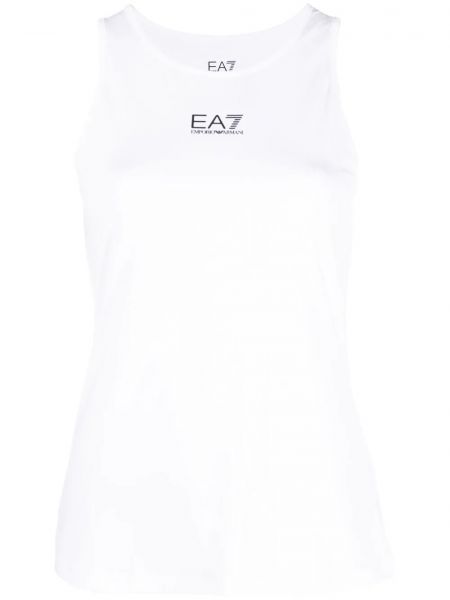 Women's top EA7 Women Jersey Tank - white