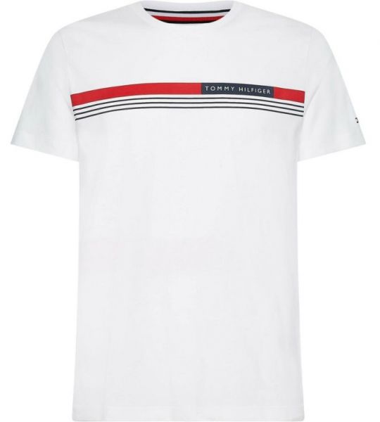 Tricouri bărbați Tommy Hilfiger Corp Chest Front Logo Tee - white