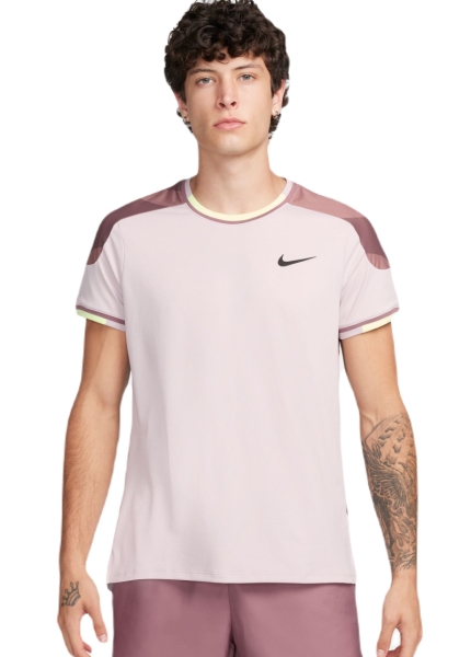 Herren Tennis-T-Shirt Nike Court Slam Dri-Fit Tennis Top - platinum violet/smokey mauve/black