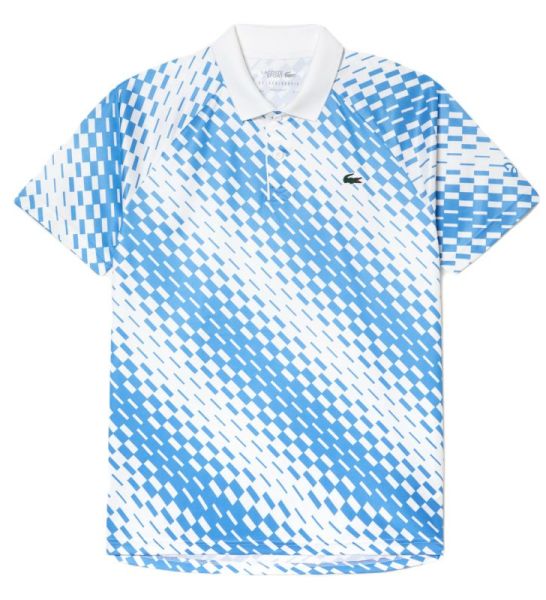  Lacoste Tennis x Novak Djokovic Printed Polo-Dry Technology - white/blue