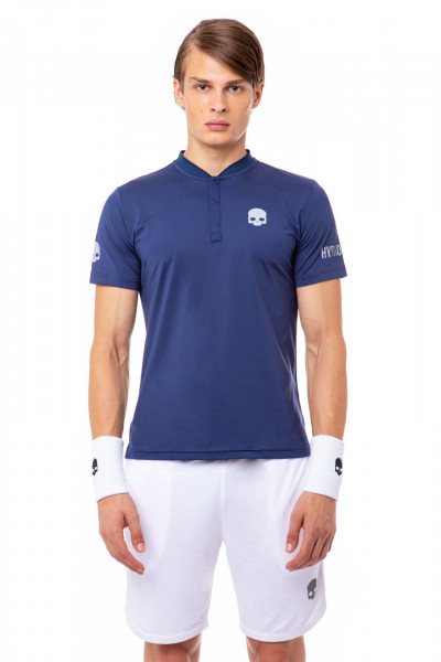 Мъжка тениска с якичка Hydrogen Tech Serafino Man - blue navy