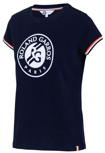 Tenisa T-krekls sievietēm Roland Garros Tee Shirt Big Logo W - marine