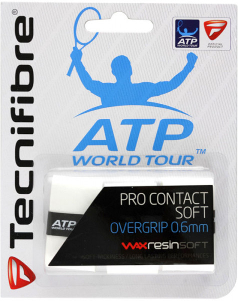 Owijki tenisowe Tecnifibre Contact Soft 3P - white