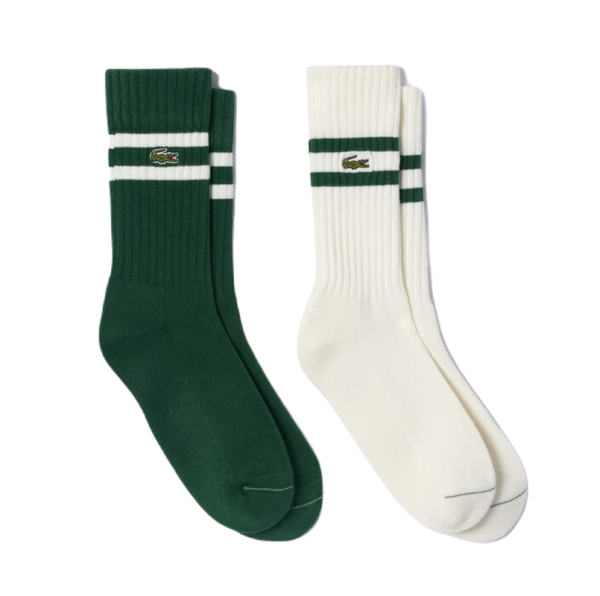 Skarpety tenisowe Lacoste SPORT Unisex Sock 2P - green/white