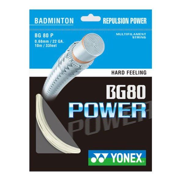 Bamintona stīga Yonex BG 80 Power (10 m) - white