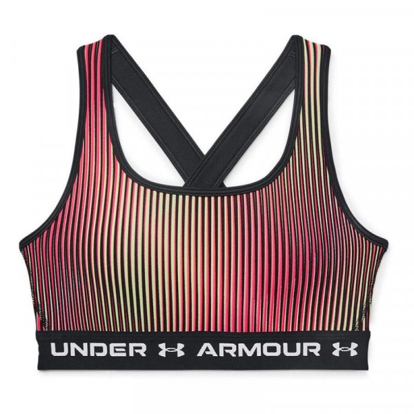 Γυναικεία Μπουστάκι Under Armour Women's Armour Mid Crossback Printed Sports Bra - black/white