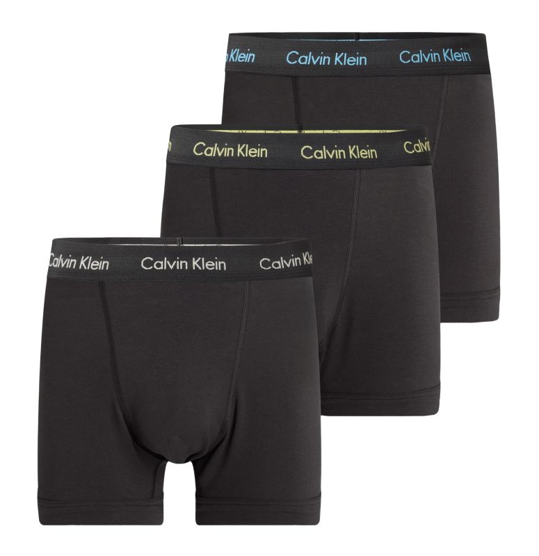 Homme Vêtements Sous-vêtements Boxers Cotton Stretch Trunk 3-Pack Black/ Ocean Storm/ Lime/ Signature Blue Calvin Klein pour homme 