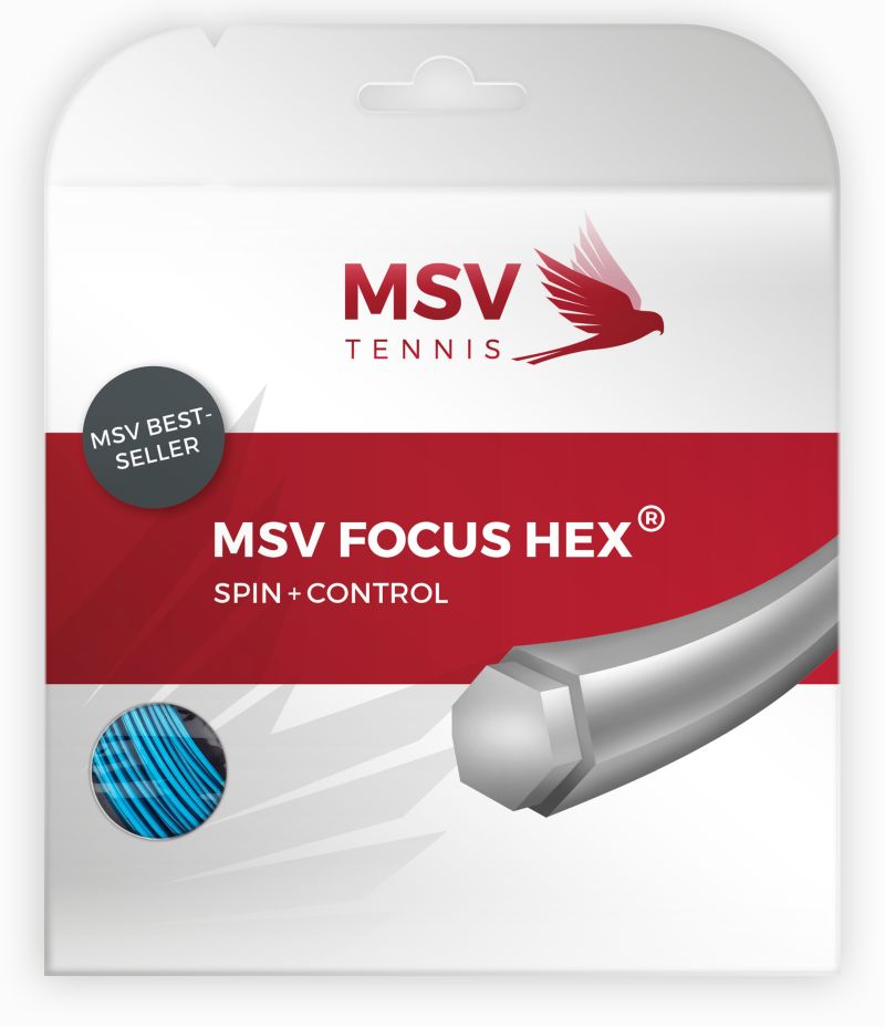Cordage Tennis MSV Focus Hex 1.27 Mm Noir – Polyester Hexagonal Haut De Gamme, Spin Extrême, Contrôle Et Durabilité Exceptionnels