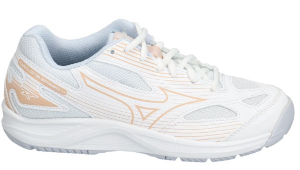 Dámska obuv na badminton/squash Mizuno Cyclone Speed 4 - white/peach parfait/halogen blue