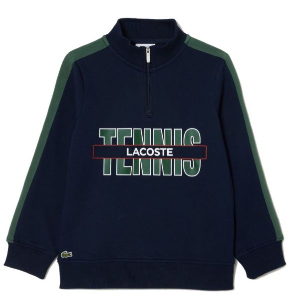 Sudadera para niño Lacoste Tennis Print Quarter-Zip Sweatshirt - navy blue/dark green