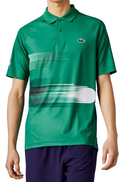  Lacoste Men's SPORT Novak Djokovic Print Stretch Polo - green/white