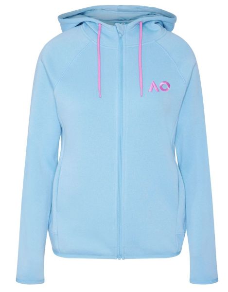 Damen Tennissweatshirt Australian Open Zip Hoodie AO Logo - light blue
