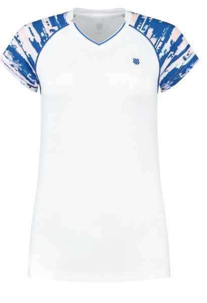 Ženska majica K-Swiss Tac Hypercourt Cap Sleeve 2 - white/print