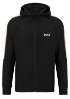 Herren Tennissweatshirt BOSS x Matteo Berrettini Zip-Up Hoodie In Active-Stretch Jersey With Logo - black