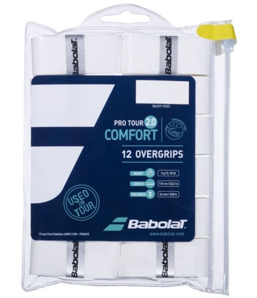 Grips de tennis Babolat Pro Tour 2.0 (12P) - white