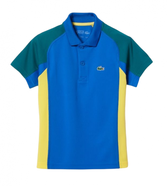 Koszulka chłopięca Lacoste Sport Regular Fit Mesh Detail Tennis Polo - blue/green/blue/yellow