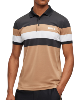Polo marškinėliai vyrams BOSS x Matteo Berrettini Slim-fit Striped Polo Shirt - beige Polo marškinėliai vyrams BOSS x Matteo Berrettini Slim-fit Striped Polo Shirt - beige