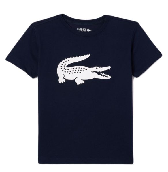 Тениска за момчета Lacoste Boys SPORT Tennis Technical Jersey Oversized Croc T-Shirt - navy blue