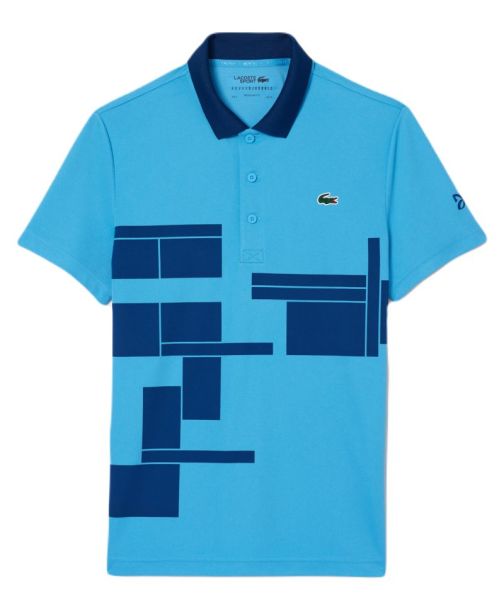 Polo de tennis pour hommes Lacoste Tennis x Novak Djokovic Fan Version - Bleu