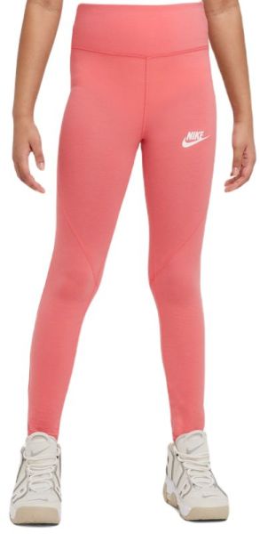 Dievčenské nohavice Nike Sportswear Favorites Graphix High-Waist Legging - sea coral/white