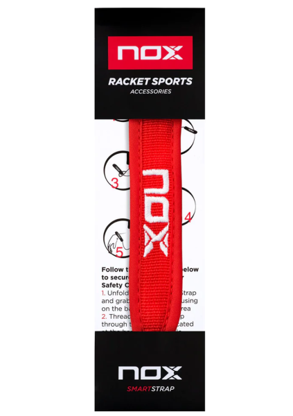 Pasek do rakiety NOX SmartStrap Luxury - red/red
