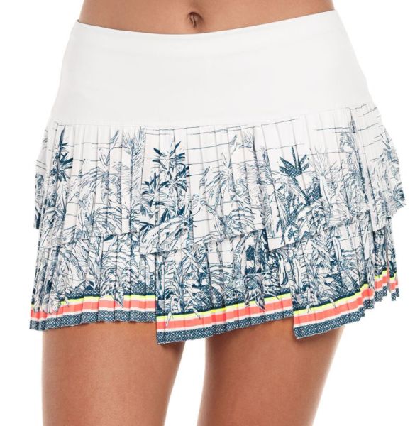 Falda de tenis para mujer Lucky in Love Palms D'Amour Pleated Skirt - slate