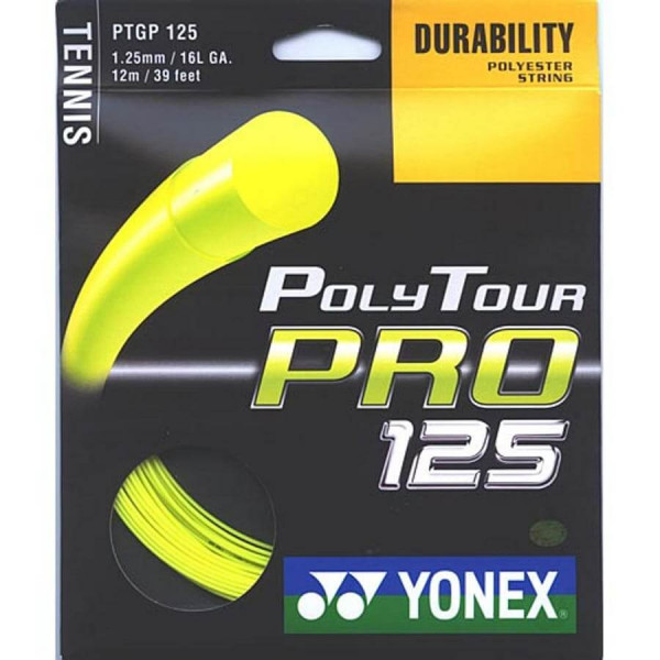 Teniso stygos Yonex Poly Tour Pro 1,25 Yellow (12 m) (Rekomenduojame)