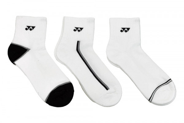 Tennisesokid  Yonex Quarter Socks 3P - white