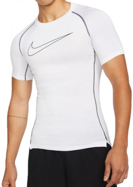 Męska odzież kompresyjna Nike Pro Dri-Fit Tight Top SS M - white/black/black