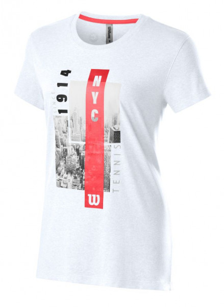 Tenisa T-krekls sievietēm Wilson New York City Aerial Tech Tee W - white