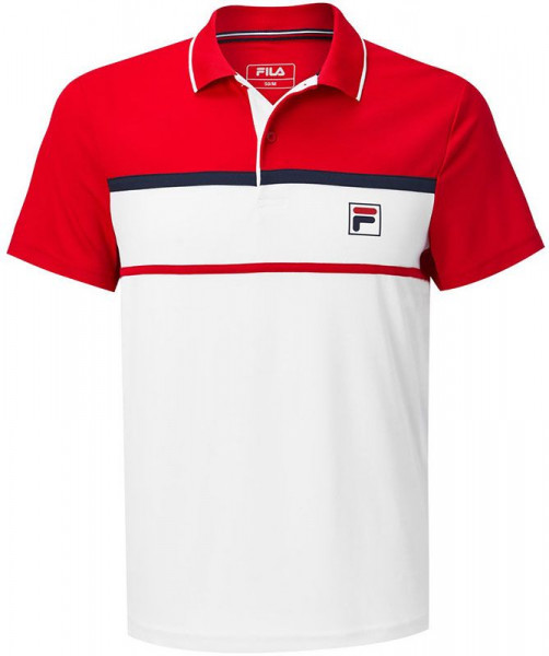 Мъжка тениска с якичка Fila Polo Anton M - white/fila red