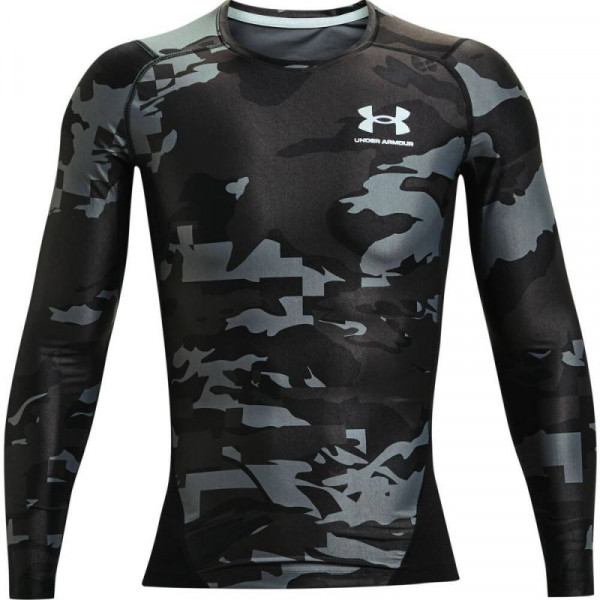  Under Armour Men's UA IsoChill Compression Printed Long Sleeve - black/white