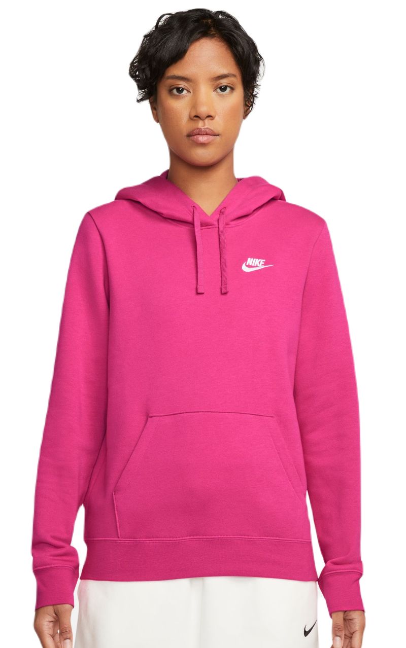 Nike Sportswear Club Fleece Pullover Hoodie - fireberry/white