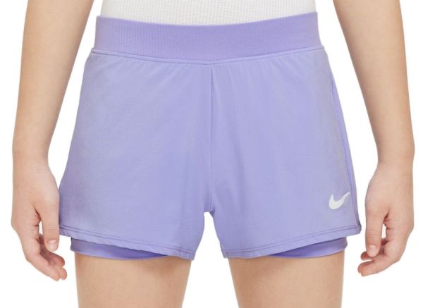 Dievčenské šortky Nike Court Dri-Fit Victory Short - light thistle/white