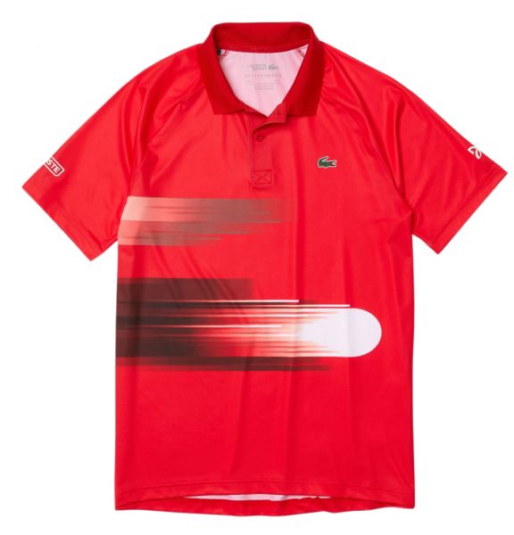  Lacoste Men's SPORT Novak Djokovic Print Stretch Polo - red/white