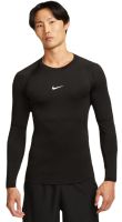 Men’s compression clothing Nike Pro Dri-FIT Tight Long-Sleeve Fitness Top - black/white