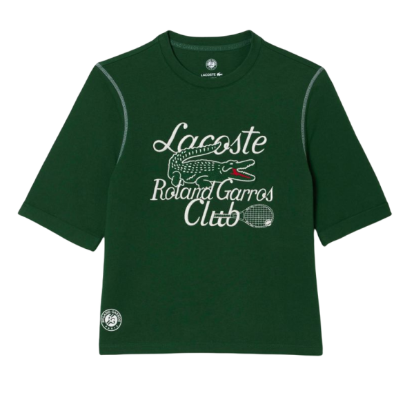 Ženska majica Lacoste SPORT Roland Garros Edition Heavy Jersey T-shirt - green