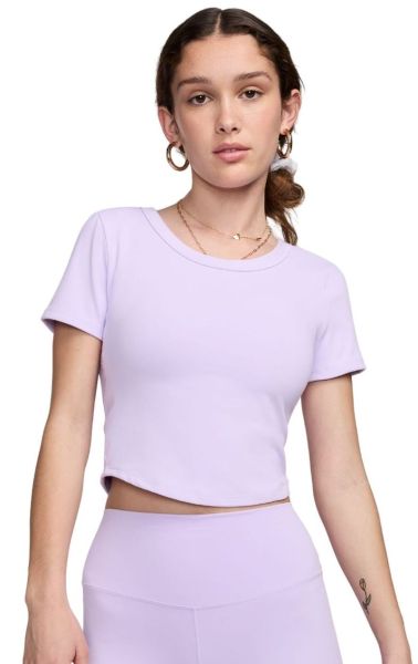 Γυναικεία Μπλουζάκι Nike One Fitted Dri-Fit Short Sleeve Top - lilac bloom/black
