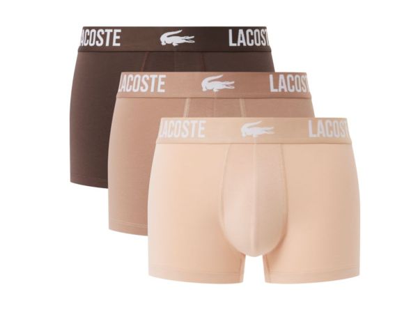 Men's Boxers Lacoste Stretch Cotton Trunks 3P - Brown