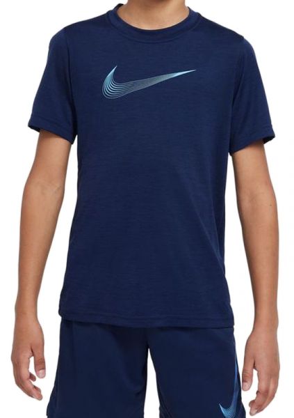 Jungen T-Shirt  Nike Dri-Fit Short Sleeve Training Top - midnight navy/university blue