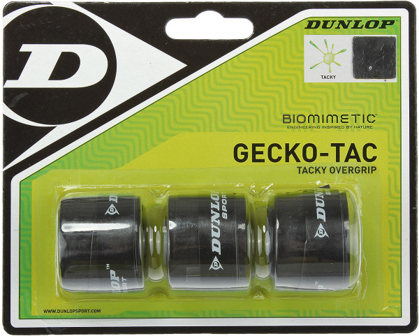 Tenisa overgripu Dunlop Gecko-Tac black 3P