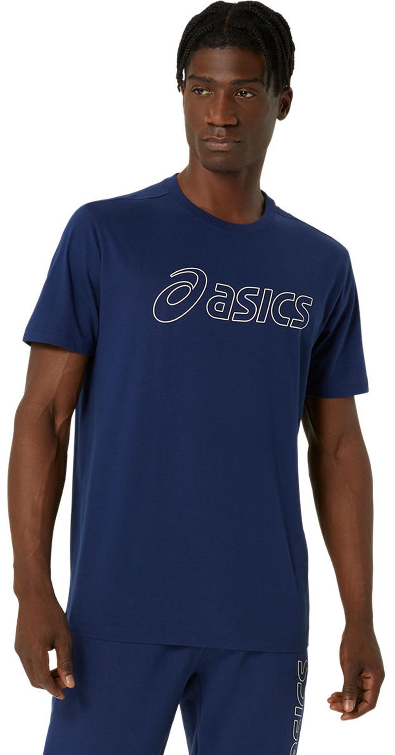 Asics Logo Short Sleeve T Shirt Blau