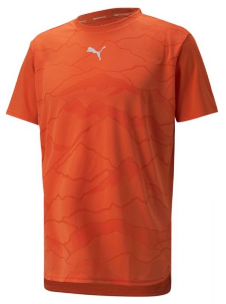 Herren Tennis-T-Shirt Puma Train Vent Short Sleeve - cherry tomato/jacquard