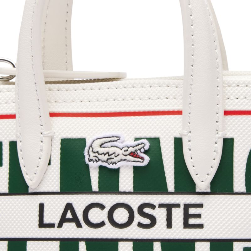 Lacoste L.12.12 Coated Mini Canvas Tote Bag - white/green, Tennis Zone