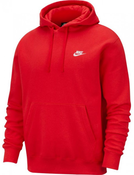 Herren Tennissweatshirt Nike Sportswear Club Hoodie PO BB - university red/university red/white