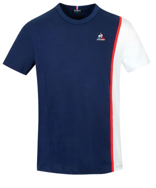 Herren Tennis-T-Shirt Le Coq Sportif Saison 1 Tee SS No.1 M - bleu nuit/new optical white